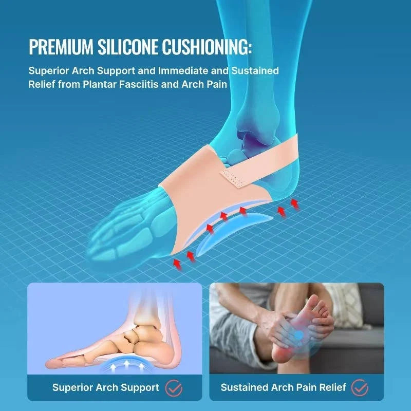 Arch Support Sleeves Gel Cushioning Adjustable Straps