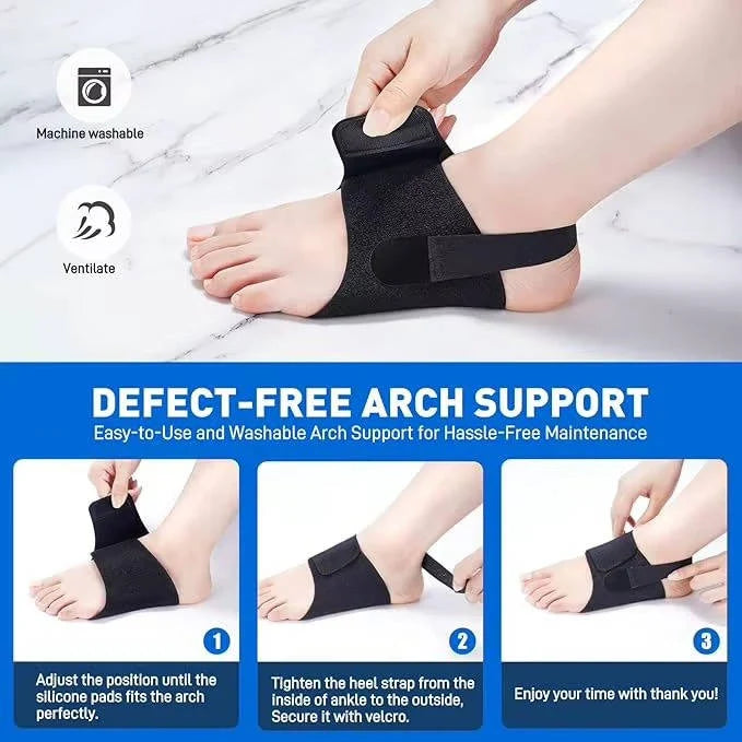Arch Support Sleeves Gel Cushioning Adjustable Straps
