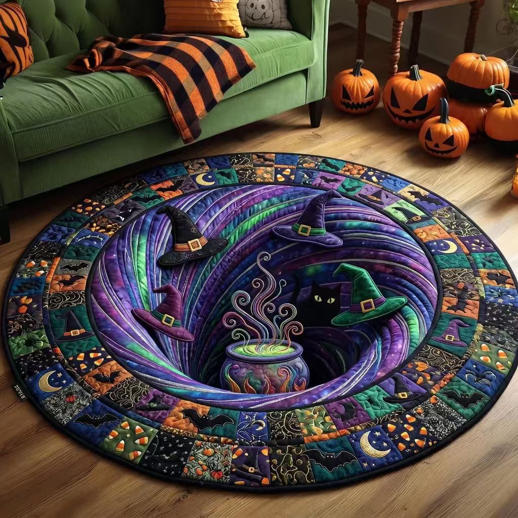 Area Rug 3D Pumpkin Lantern Design Soft Spot-Clean Care