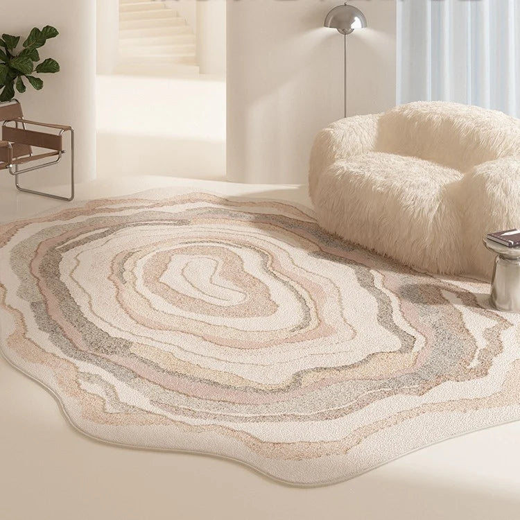 Area Rug Floral Pattern Non-Slip Backing Easy-Clean Fibers