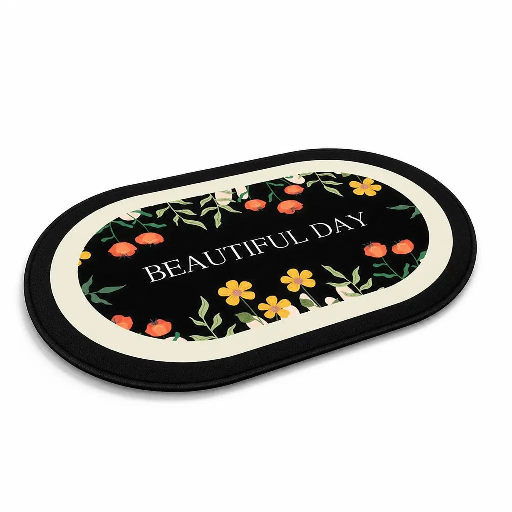 Area Rug French Country Floral Machine Washable Non-Slip