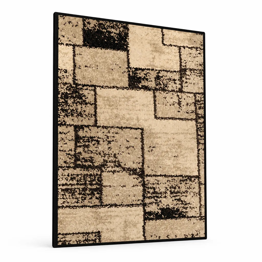 Area Rug Geometric Pattern Stain-Resistant & Non-Slip Backing