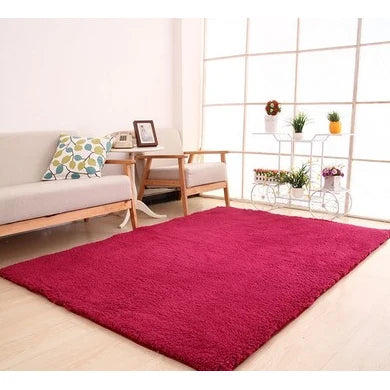 Area Rug Plush High-Pile Shaggy Cushioned Three-Layer Construction