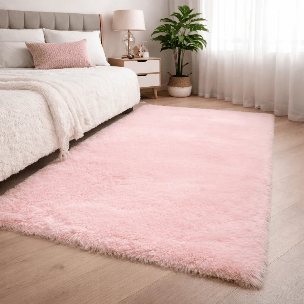 Area Rug Soft Polyester Easy-Care Shape-Retaining