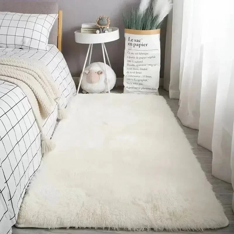 Area Rug Soft Polyester Easy-Care Shape-Retaining