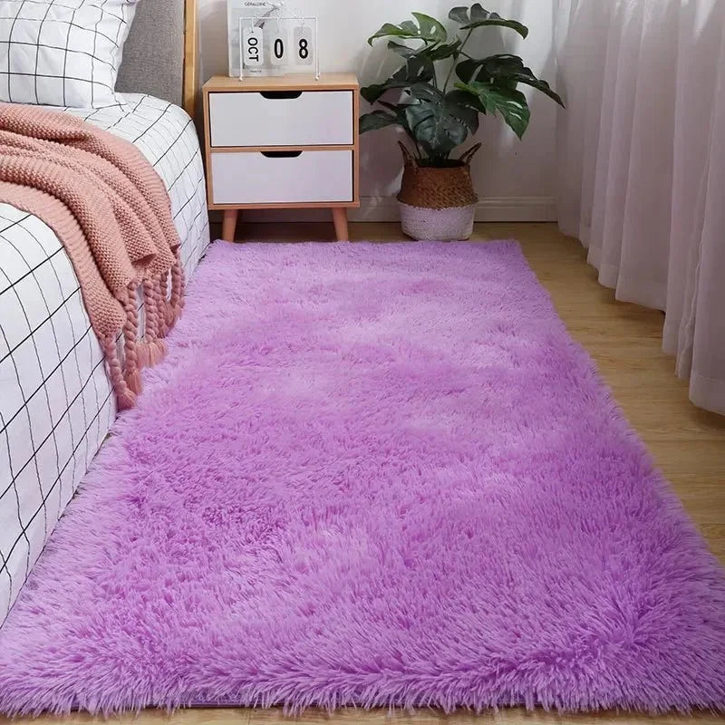 Area Rug Soft Polyester Easy-Care Shape-Retaining