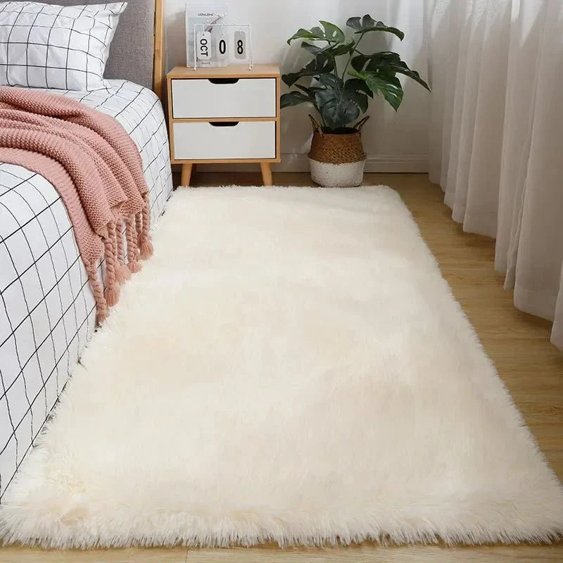 Area Rug Soft Polyester Easy-Care Shape-Retaining