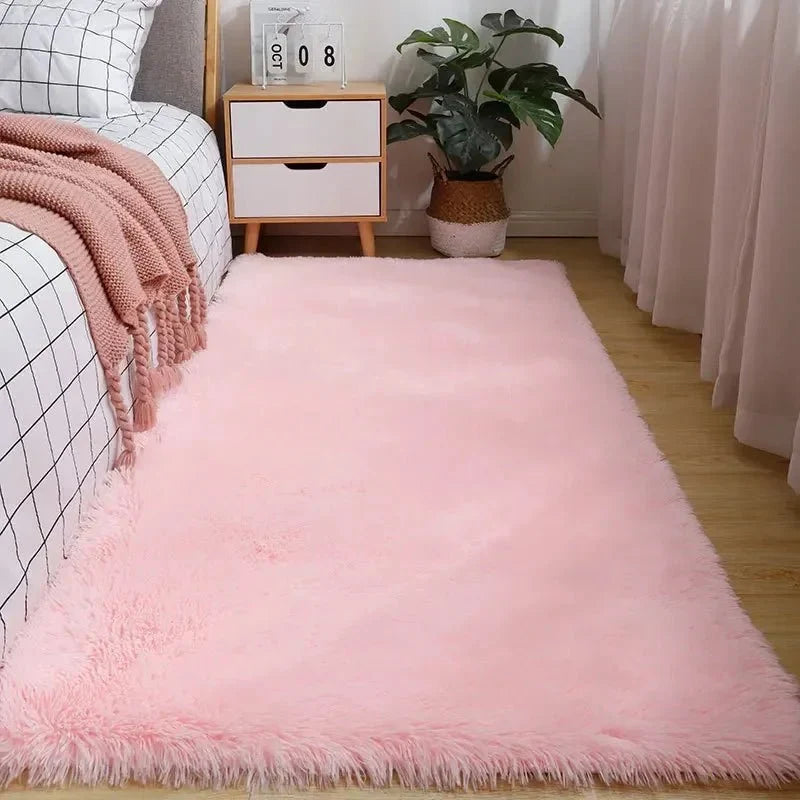 Area Rug Soft Polyester Easy-Care Shape-Retaining
