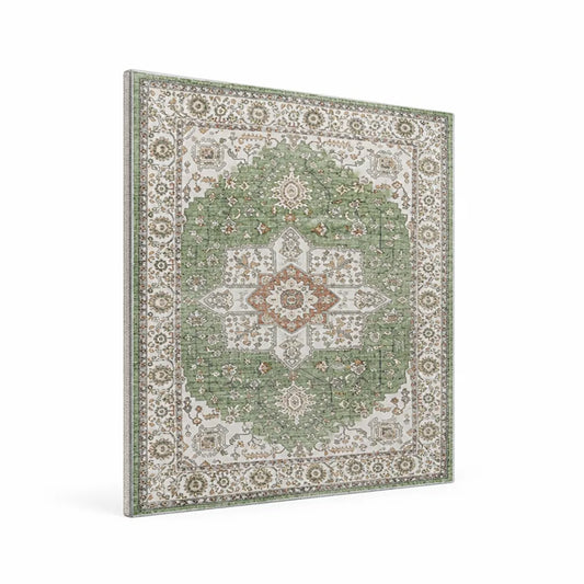 Area Rug Vintage Geometric Floral Low Pile Easy-Care