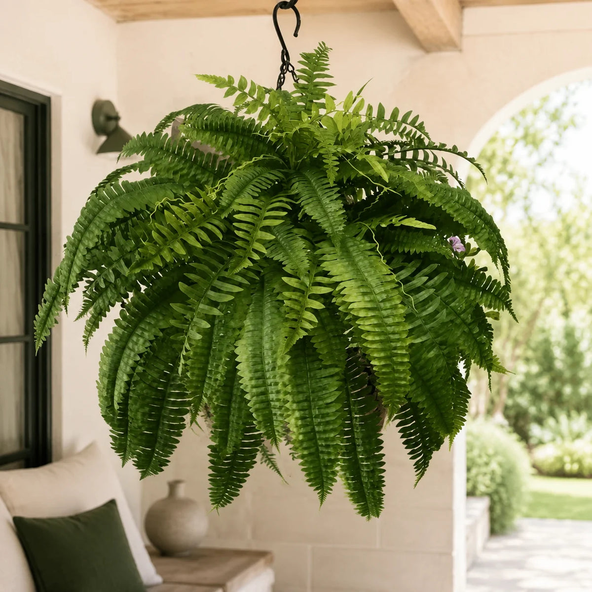 Artificial Boston Fern Lifelike Cascading Fronds UV Resistant