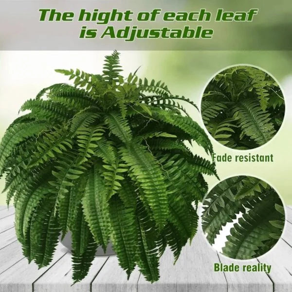 Artificial Boston Fern UV-Resistant Cascading Adjustable Stems