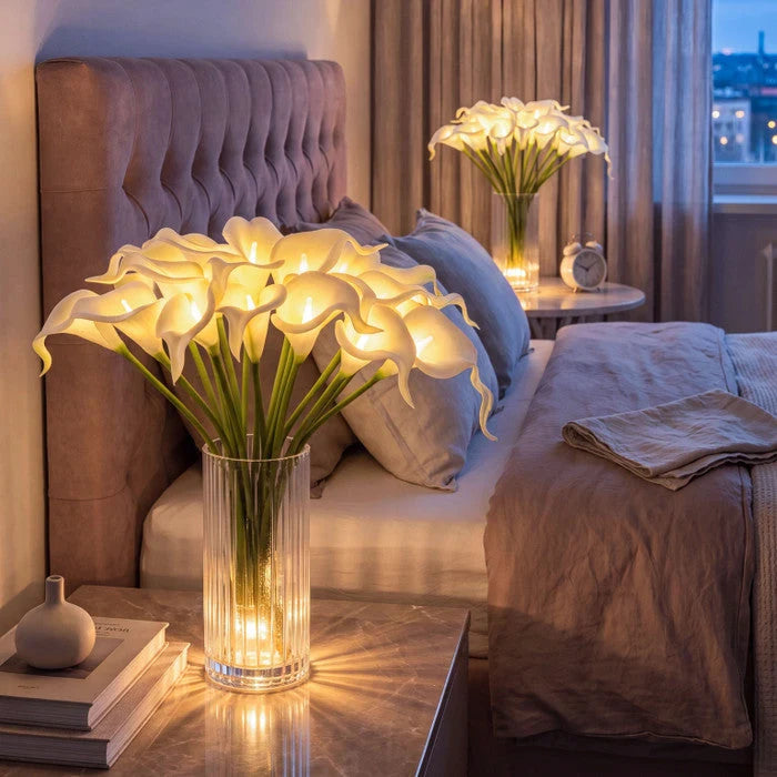 Artificial Calla Lily Bouquet LED Light-Up 10 Blooms