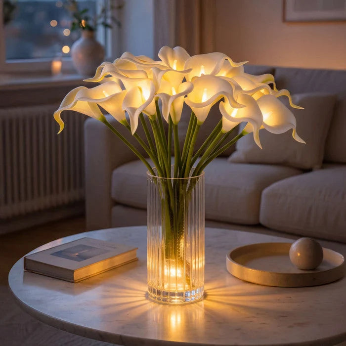 Artificial Calla Lily Bouquet LED Light-Up 10 Blooms