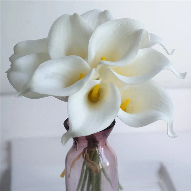 Artificial Calla Lily Bouquet Real-Touch Set of 10