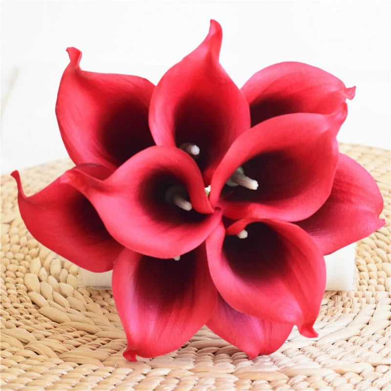 Artificial Calla Lily Bouquet Real-Touch Set of 10