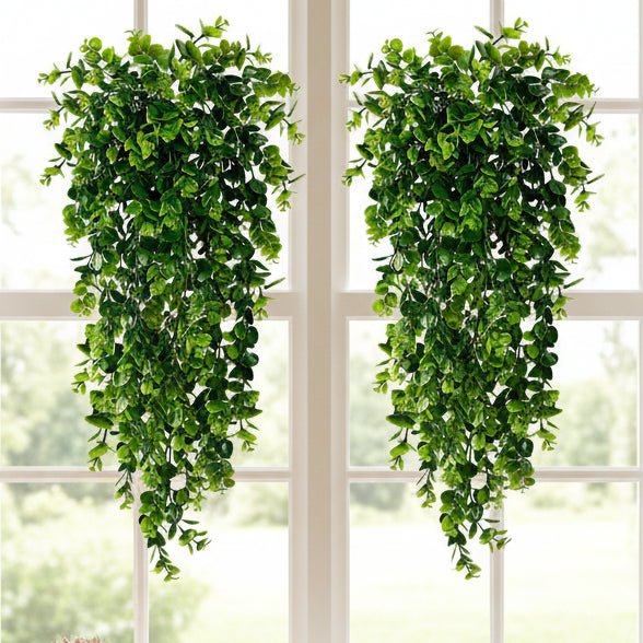 Artificial Hanging Eucalyptus Plants UV-Resistant Set of 2