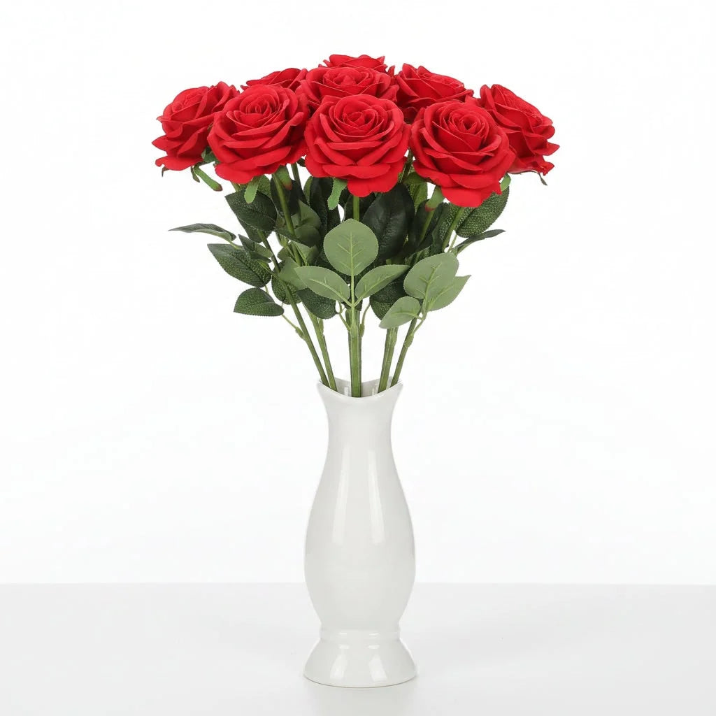 Artificial Rose Bouquet Realistic Layered Petals Reusable</|im_end|>