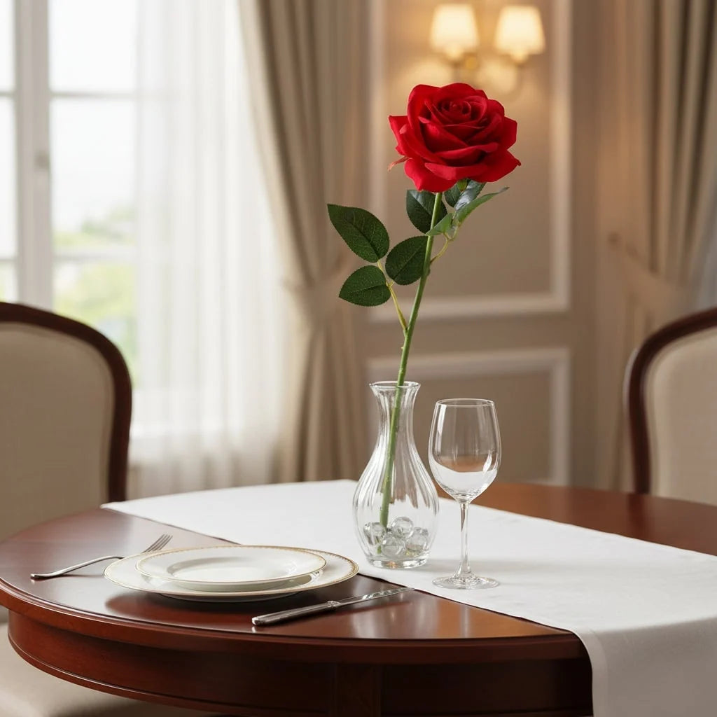 Artificial Roses Long-Stem Realistic Reusable Decor