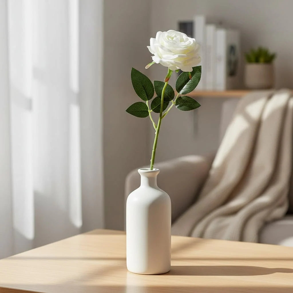 Artificial Roses Long-Stem Realistic Reusable Decor