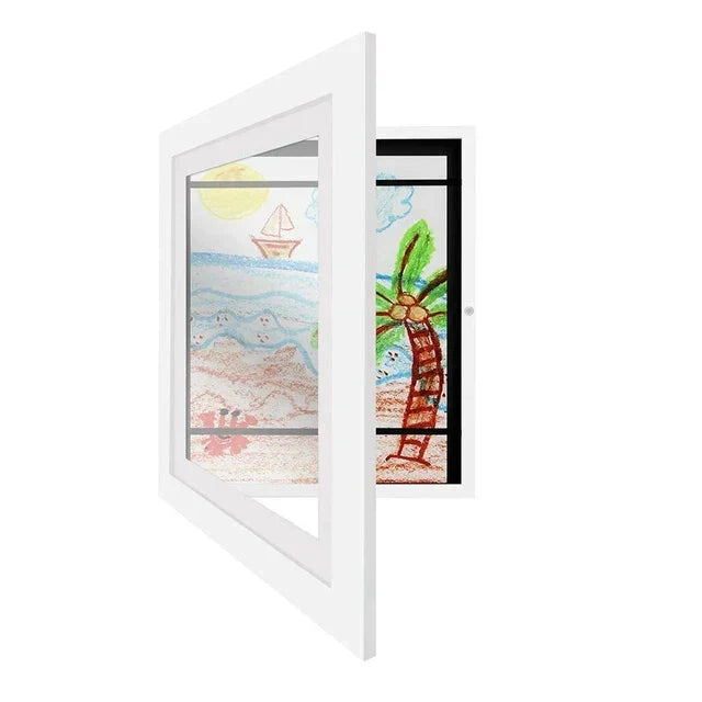 Artwork Display Frame Front-Opening Holds 150 Artworks Wall or Tabletop Mounting