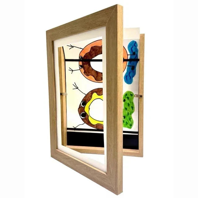 Artwork Display Frame Front-Opening Holds 150 Artworks Wall or Tabletop Mounting