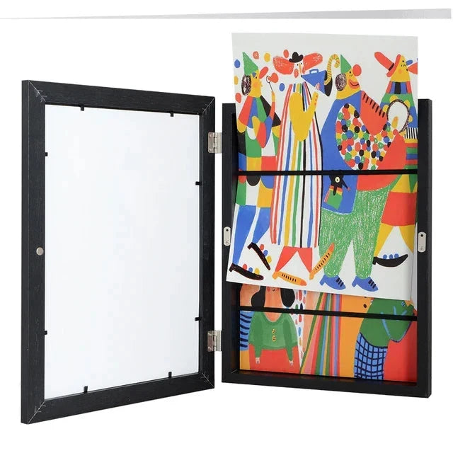 Artwork Display Frame Front-Opening Holds 150 Artworks Wall or Tabletop Mounting