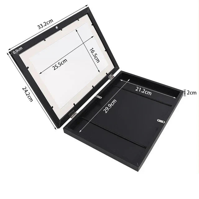 Artwork Display Frame Front-Opening Holds 150 Artworks Wall or Tabletop Mounting