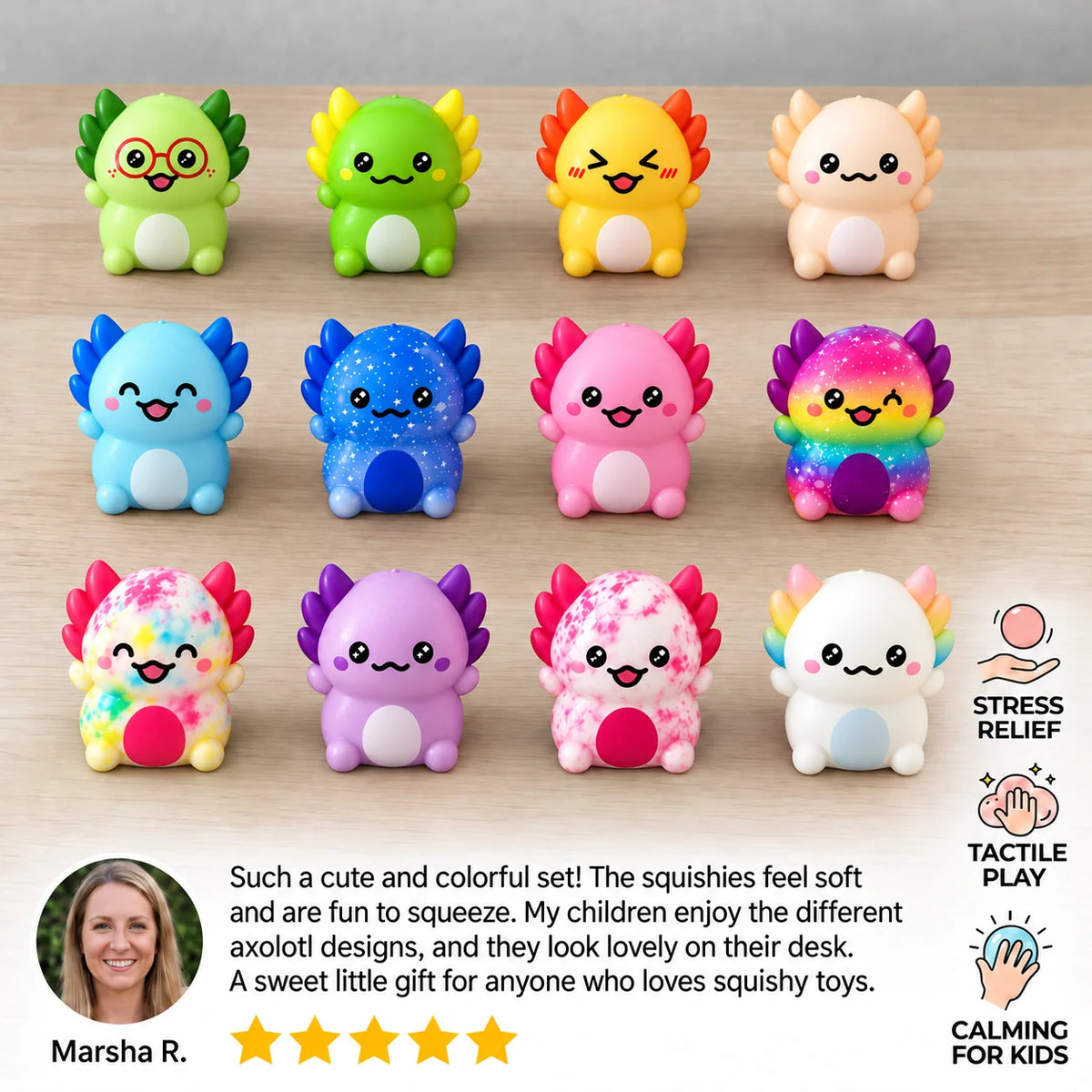 Axolotl Squishy Toys Soft Set of 12