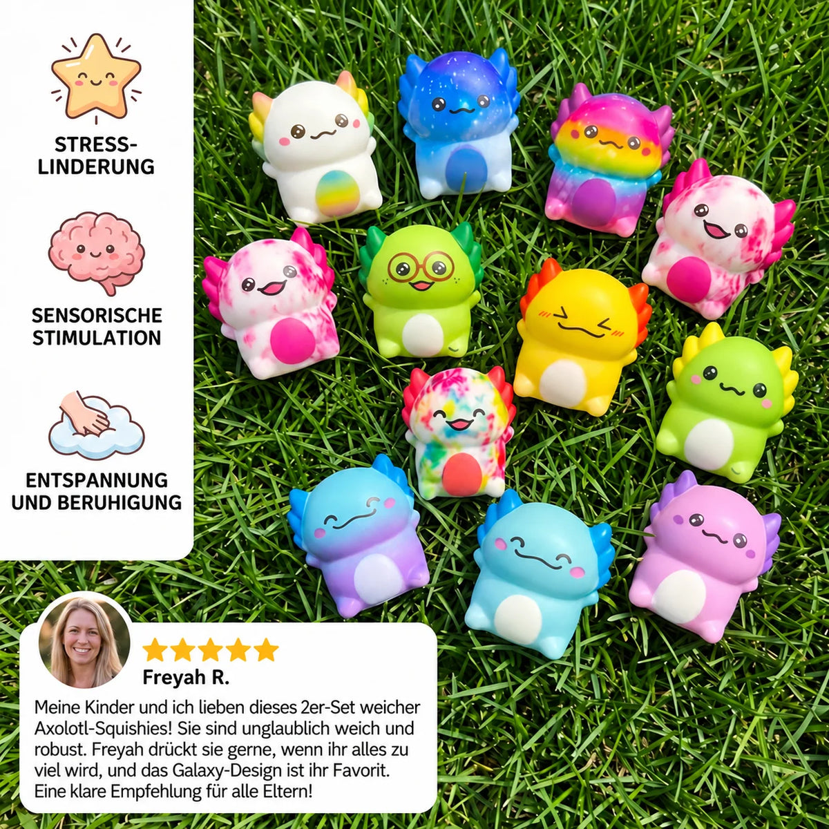 Axolotl Squishy Toys Soft Squeezable Set of 12