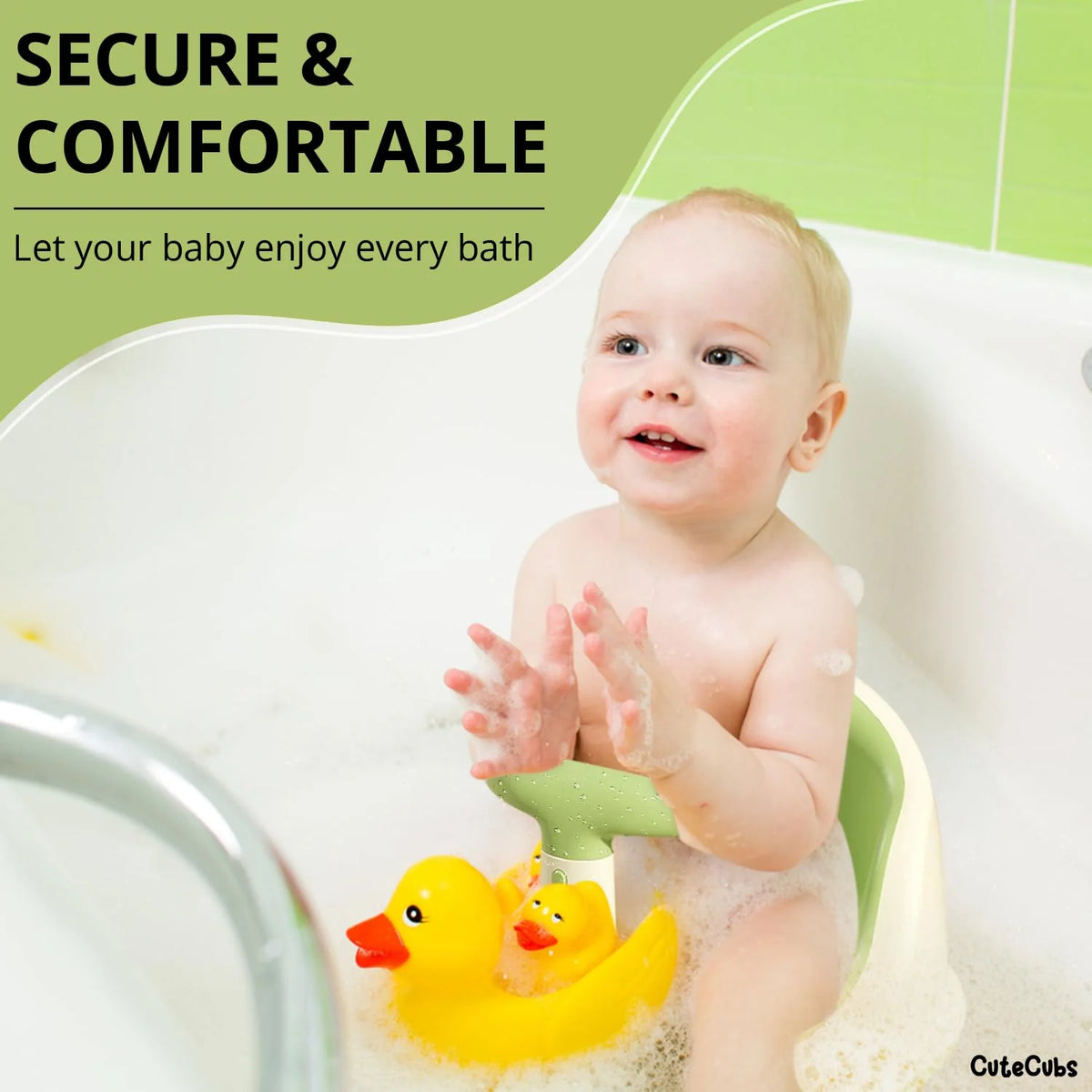 Baby Bath Seat Breathable Mesh Wireless Thermometer