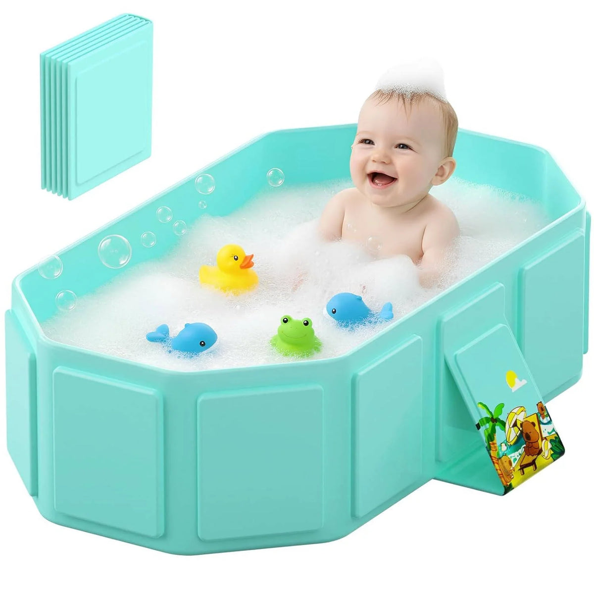 Baby Bathtub Collapsible Inflatable Cushioned Edge Anti-Slip Base