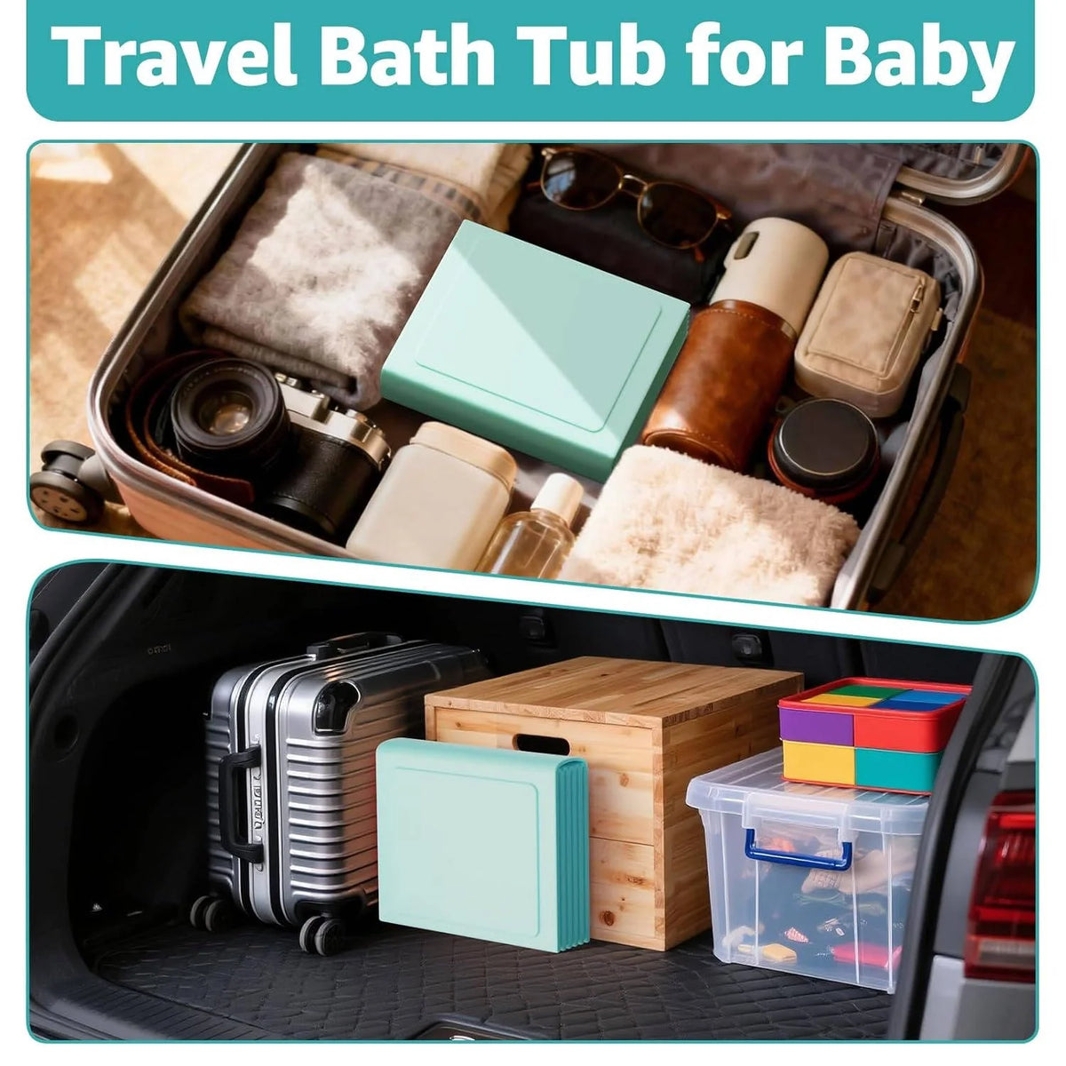 Baby Bathtub Collapsible Inflatable Cushioned Edge Anti-Slip Base