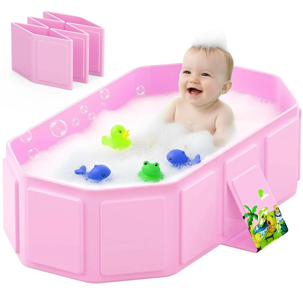 Baby Bathtub Collapsible Inflatable Cushioned Edge Anti-Slip Base