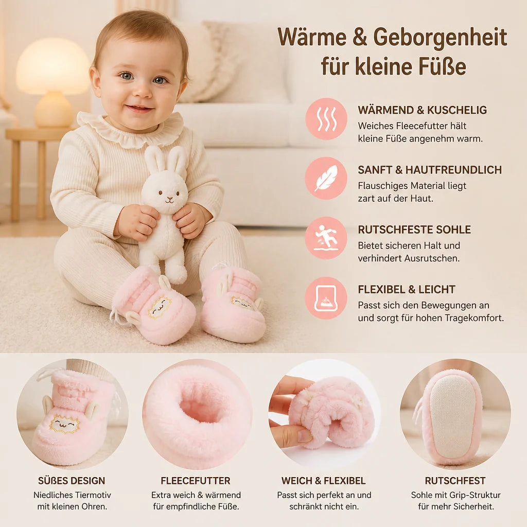 Baby Booties Fleece-Lined Non-Slip Flexible Soles