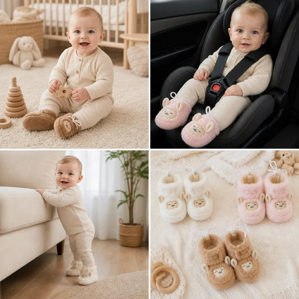 Baby Booties Fleece-Lined Non-Slip Flexible Soles