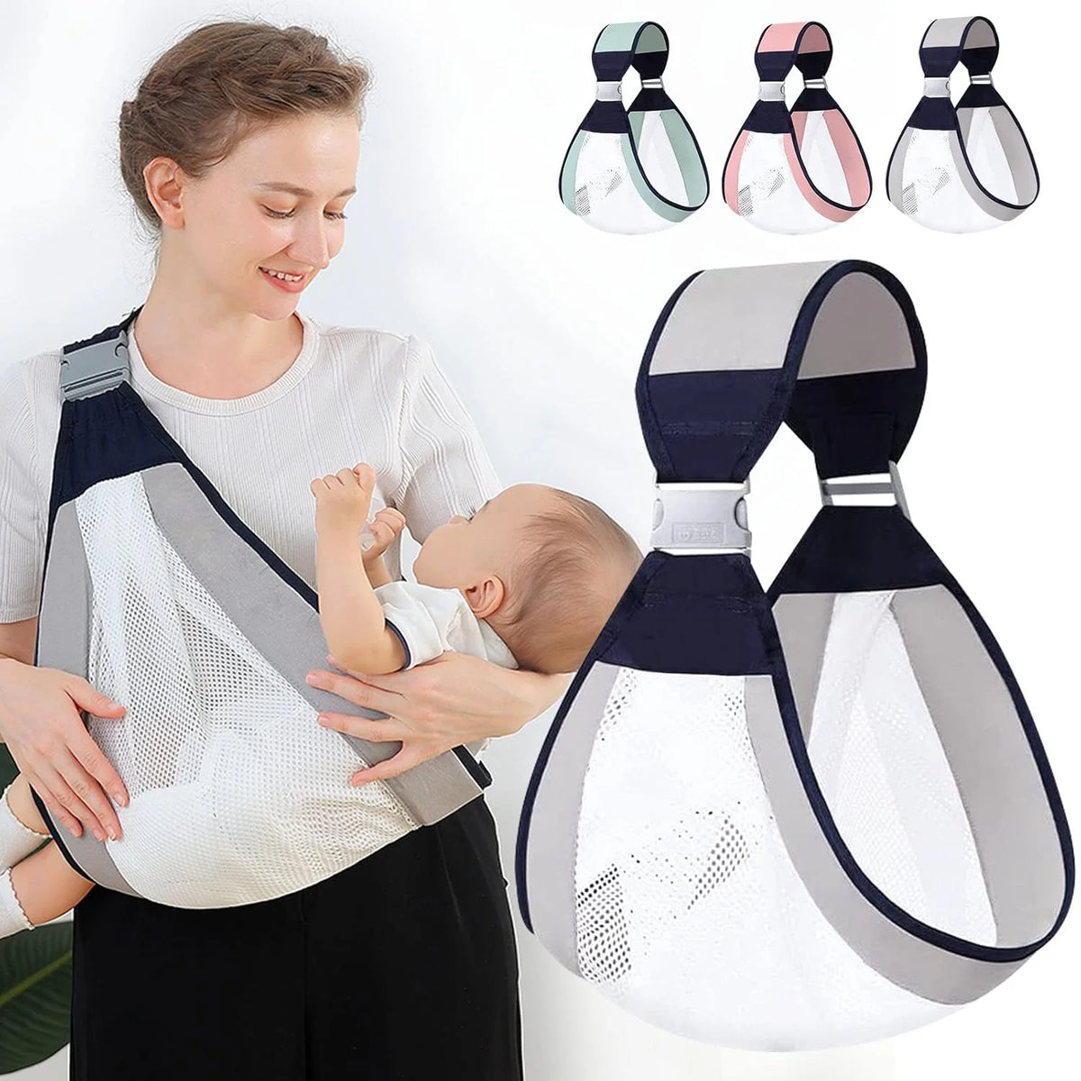Baby Carrier Mesh Padded Straps Multiple Carry Positions