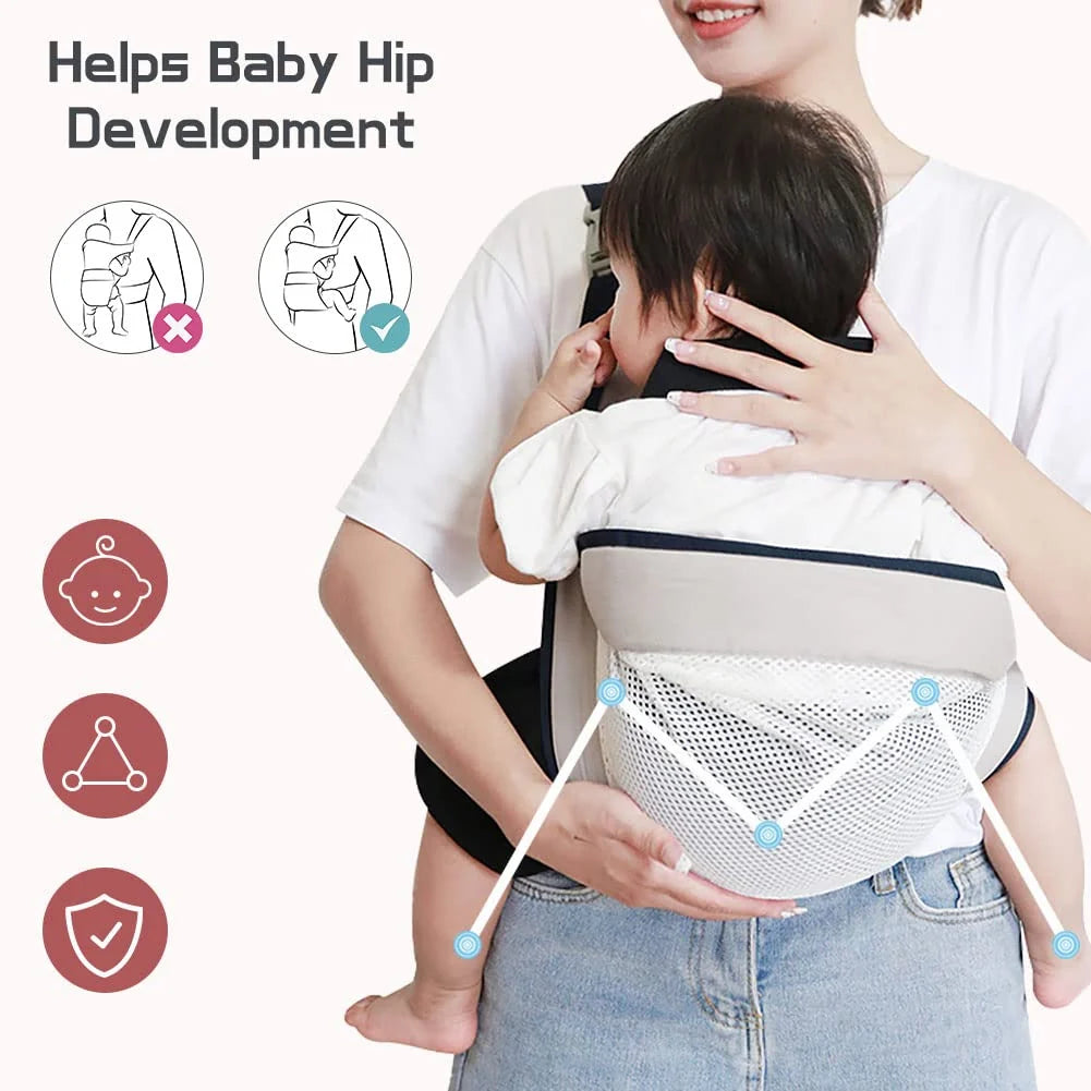 Baby Carrier Mesh Padded Straps Multiple Carry Positions