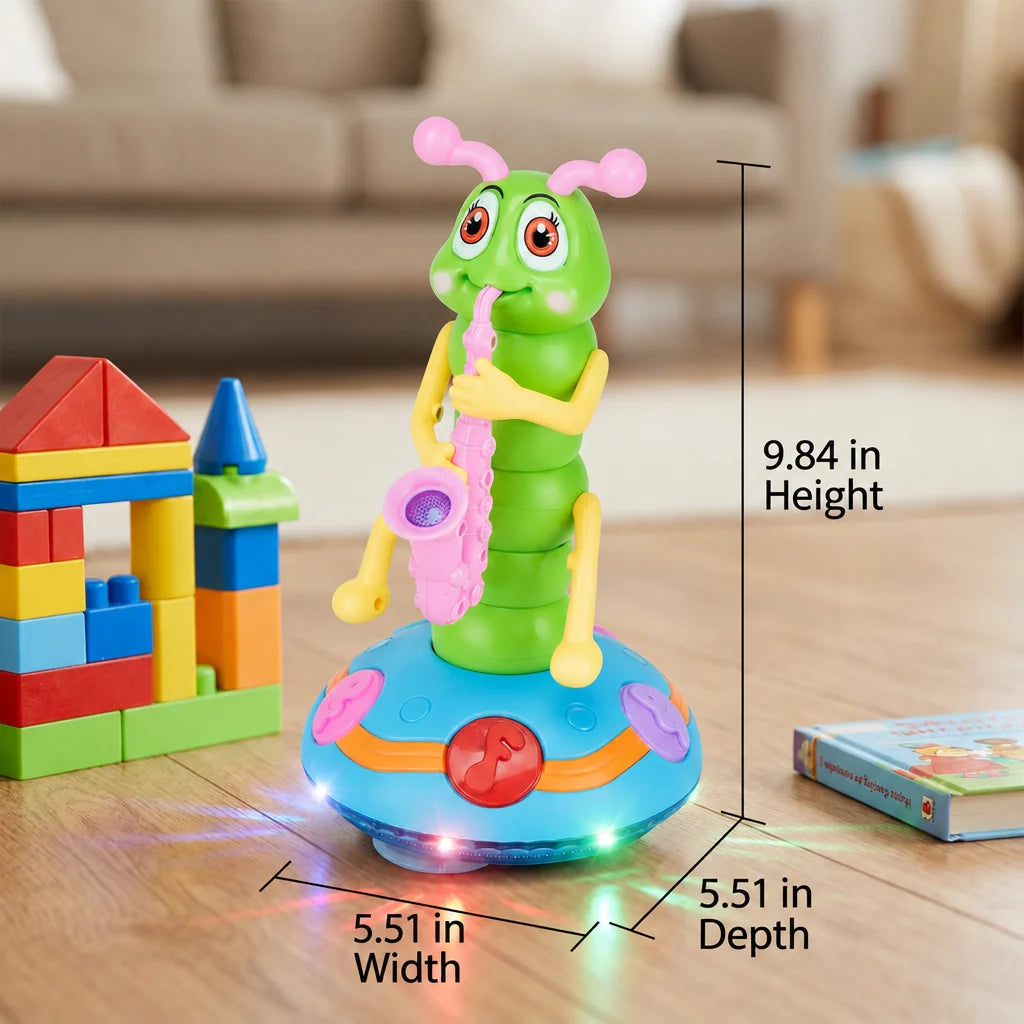 Baby Caterpillar Toy Spinning LED Lights & Music