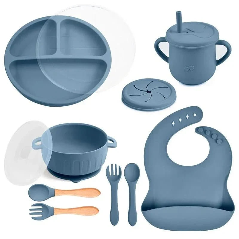 Baby Dinnerware Set Silicone BPA-Free 10-Piece