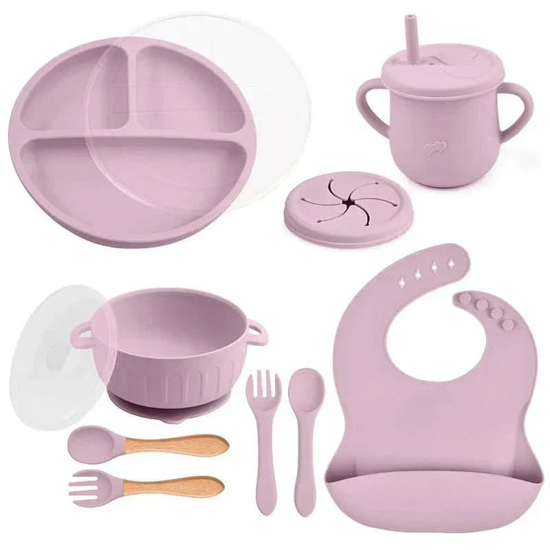 Baby Dinnerware Set Silicone BPA-Free 10-Piece
