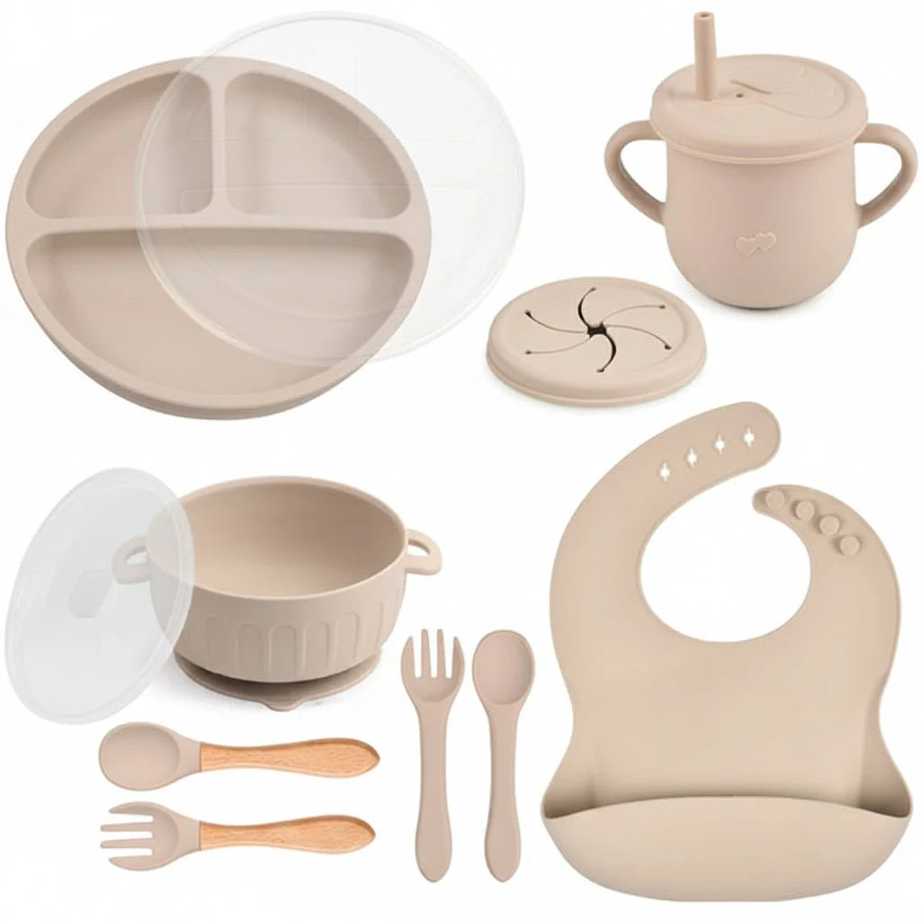 Baby Dinnerware Set Silicone BPA-Free 10-Piece