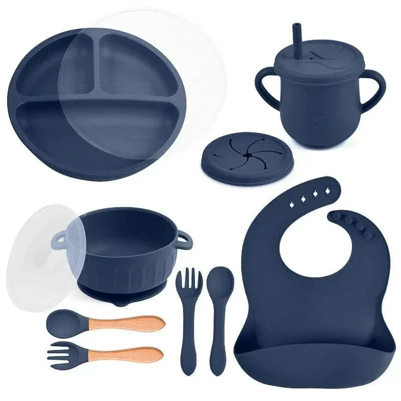 Baby Dinnerware Set Silicone BPA-Free 10-Piece