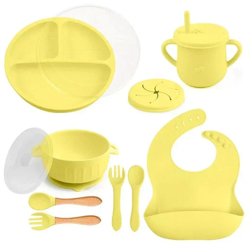 Baby Dinnerware Set Silicone BPA-Free 10-Piece