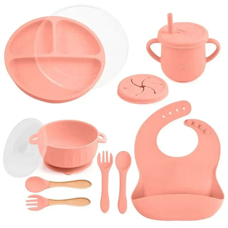 Baby Dinnerware Set Silicone BPA-Free 10-Piece