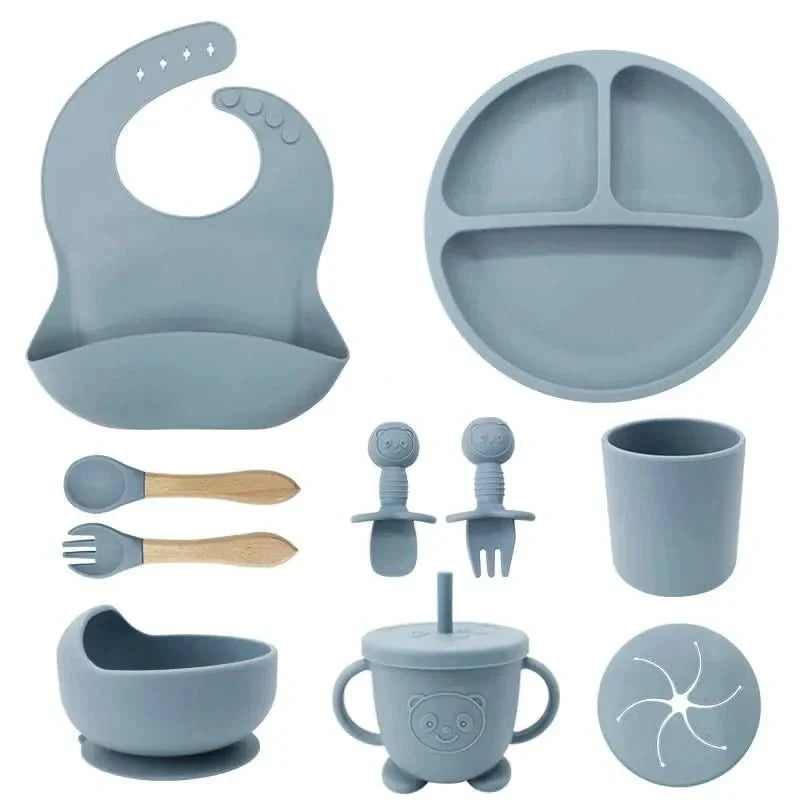 Baby Dinnerware Set Silicone Suction Bases Set of 10