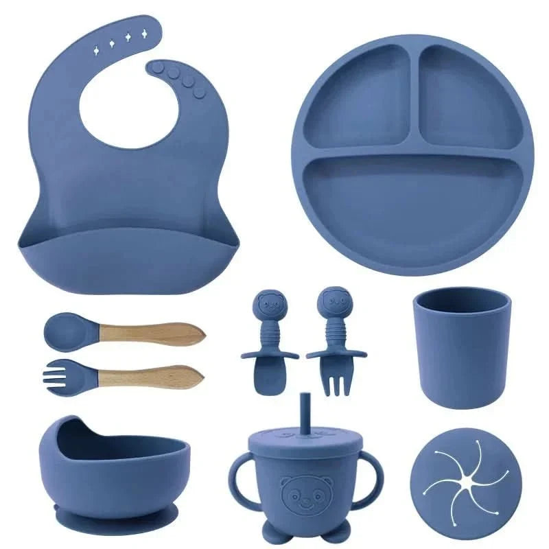 Baby Dinnerware Set Silicone Suction Bases Set of 10