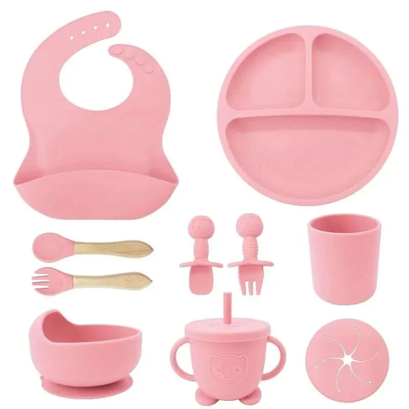 Baby Dinnerware Set Silicone Suction Bases Set of 10