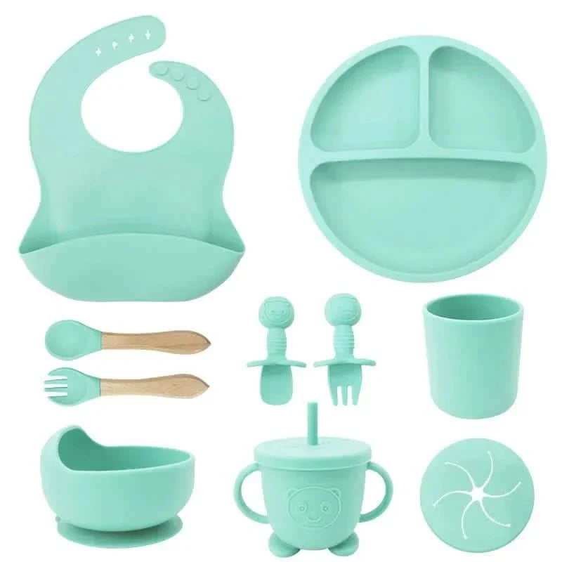Baby Dinnerware Set Silicone Suction Bases Set of 10