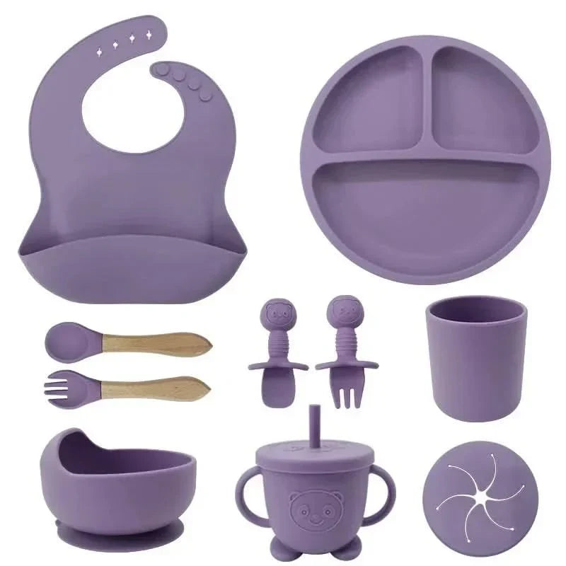 Baby Dinnerware Set Silicone Suction Bases Set of 10