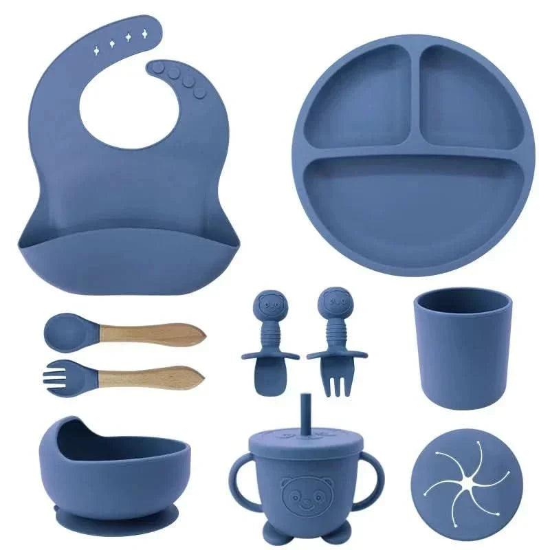 Baby Dinnerware Set Silicone Suction Bases Set of 10